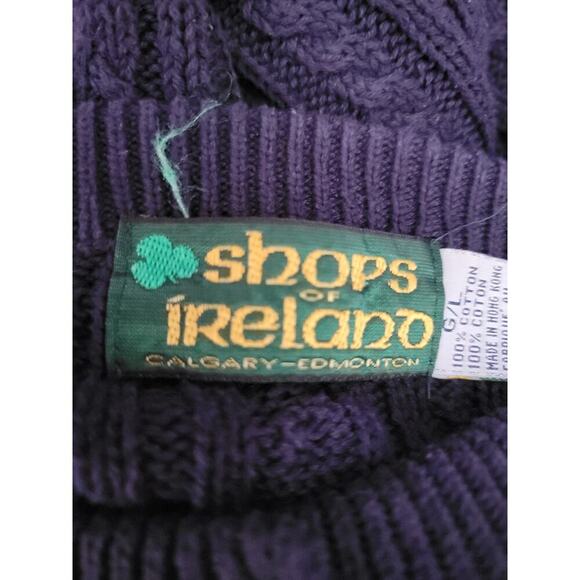 Vintage Shop Of Ireland Button Up Cardigan Sweater SizeLarge Cotton Cable Knit - Picture 7 of 9
